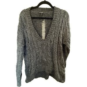 Express Distressed Cable Knit Sweater